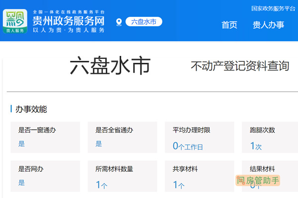 六盘水市不动产登记资料查询网