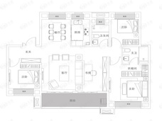 华发公园首府4室2厅2卫户型图