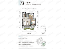 金杯半山云上溪谷1室1厅1卫户型图