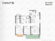 汉口18723室2厅2卫户型图