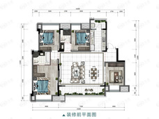 瀚学融府3室2厅2卫户型图