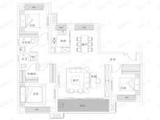 华发公园首府3室2厅2卫户型图