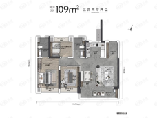 光谷中央公园3室2厅2卫户型图