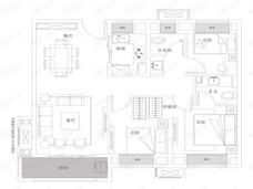 华发公园首府3室2厅2卫户型图