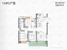 汉口18723室2厅2卫户型图