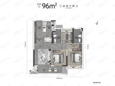 光谷中央公园3室2厅2卫户型图