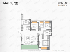 汉口18723室2厅2卫户型图