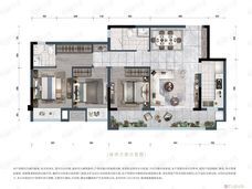 中国铁建云锦山3室2厅2卫户型图