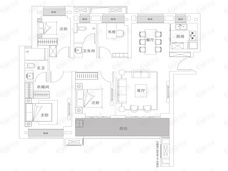 华发公园首府4室2厅2卫户型图