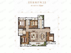 首地江山赋浅山台115㎡户型户型图