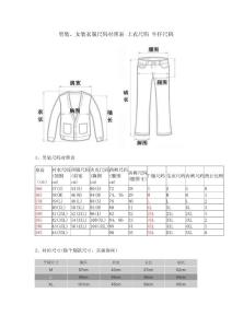 男装、女装衣服尺码对照表_上衣尺码_牛仔尺码