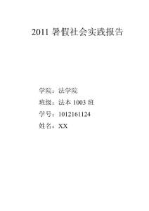 2013暑假社会实践报告