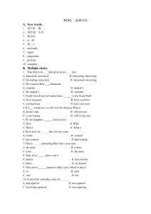 新概念英语二（NCE2）的1级英语入学测试试卷
