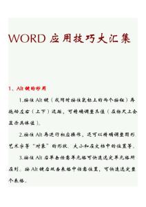 WORD应用技巧大汇集