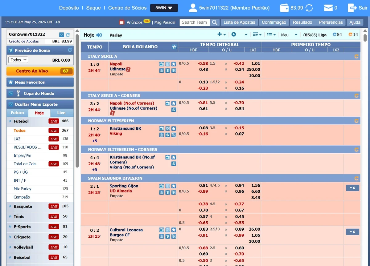 5win Bet parceiro CMD368: multi-esporte com futebol, basquete, tênis e indicador GMT+8 no cabeçalho