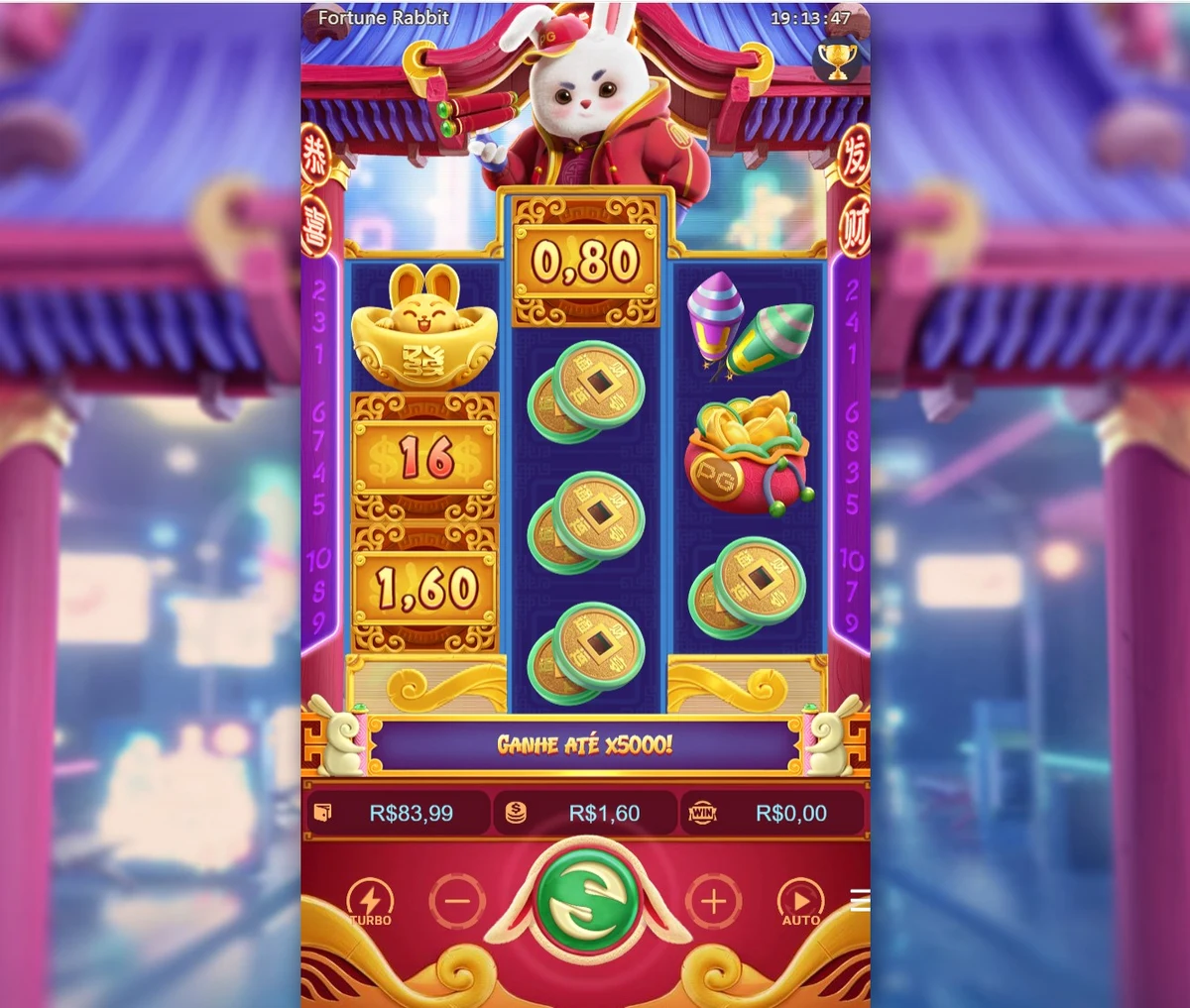 Slot Fortune Rabbit no 5win em sessão real: bônus de free spins com multiplicador acumulado e ganho parcial