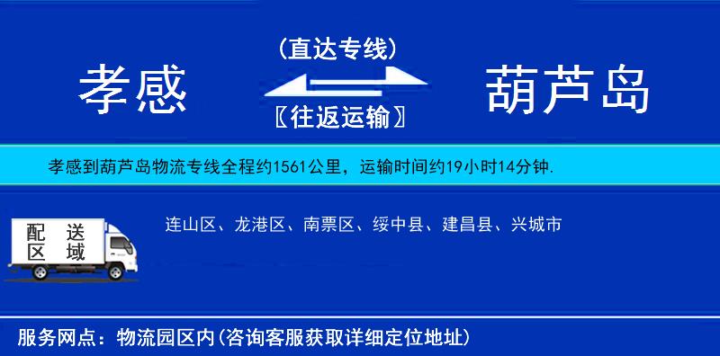孝感到葫芦岛物流公司