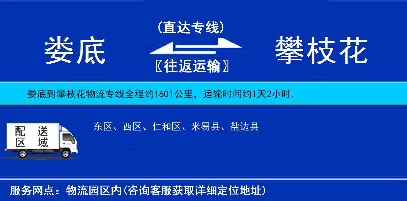 娄底到攀枝花物流公司