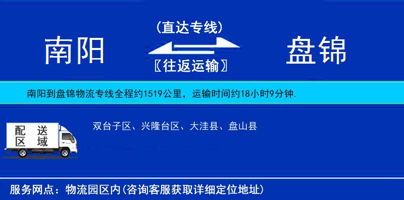 南阳到盘锦物流公司