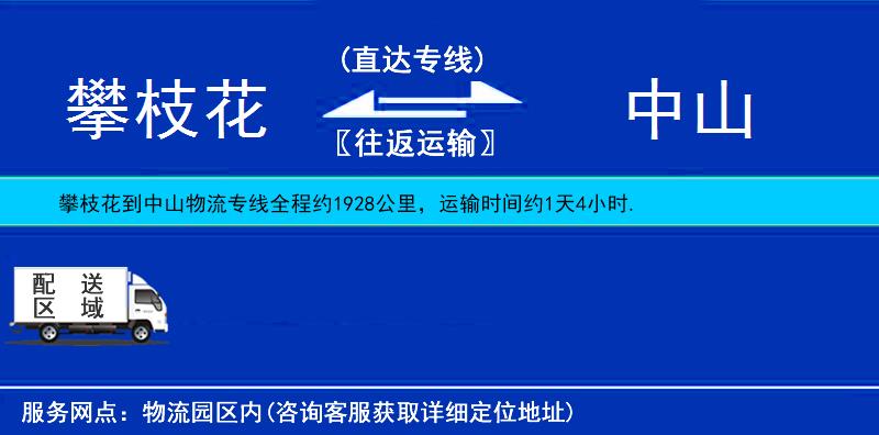 攀枝花到中山物流公司