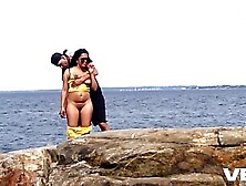 BUTT THRASHING OUTSIDE REALITY Bare Beach Ocean View Exhibitionist Pair Beach Voyeur