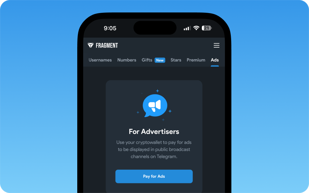 Ads Payouts with Gram preview