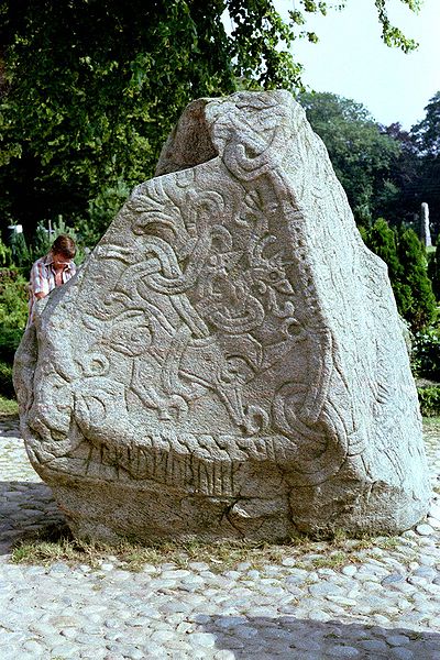 File:Runic stone Jellinge Denmark.jpg