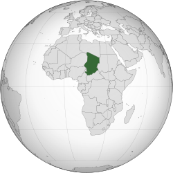 Location o  Chad  (dark green)