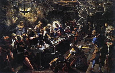 Tintoretto - "Sonuncu şam yeməyi", 1592-1594, San-Corco-Maccore