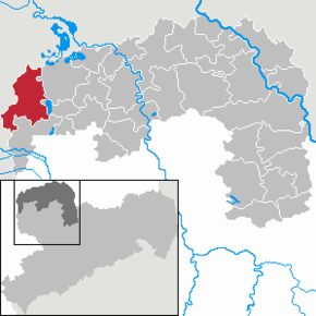 Poziția Wiedemar pe harta districtului Nordsachsen