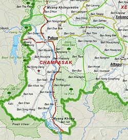 Map of Champasak Province