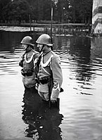 Nederland 1939-1940 Soldaten op wacht in de Waterlinie