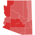 Vainqueur républicain par comté : Ducey en rouge.