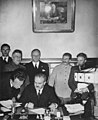 (1) At the signing of the Molotov-Ribbentrop Pact, 1939