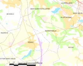 Mapa obce Bonnefamille