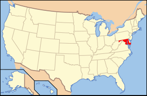 Map of the United States with Mererana highlighted