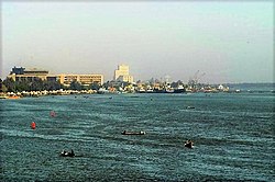 Die Shatt al-Arab-rivier in Basra.