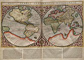 Carte du monde dessinée par Rumold Mercator d'après celle de son père Gerardus.