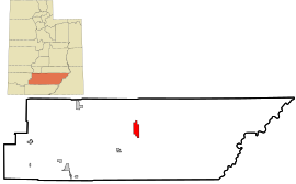 Location in Garfield County and state of Utah.