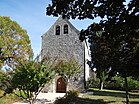 Eglise de Mayrac (Lot) datant du douzième siècle, sans clocher séparé.