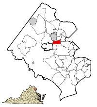 Location of Merrifield in Fairfax County, Virginia