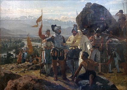 Fundació de Santiago de Nueva Extremadura. Oli de 1888 de Pedro Lira