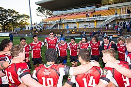 Canberra Vikings post game huddle