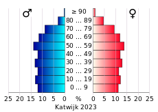 Bevolkingspiramide van de gemeente Katwijk