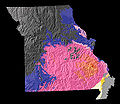 Image 36A physiographic map of Missouri (from Missouri)