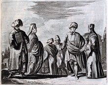 Men and women wearing robes