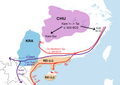 Image 10Kra-Dai (Tai-Kadai) migration route according to James R. Chamberlain (2016). (from History of Laos)