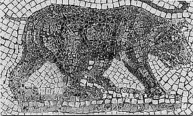 Urso em mosaico romano, provavelmente um urso-do-atlas