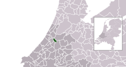 Highlighted position of Leiderdorp in a municipal map of South Holland