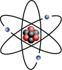 A stylized depiction of a Lithium atom.